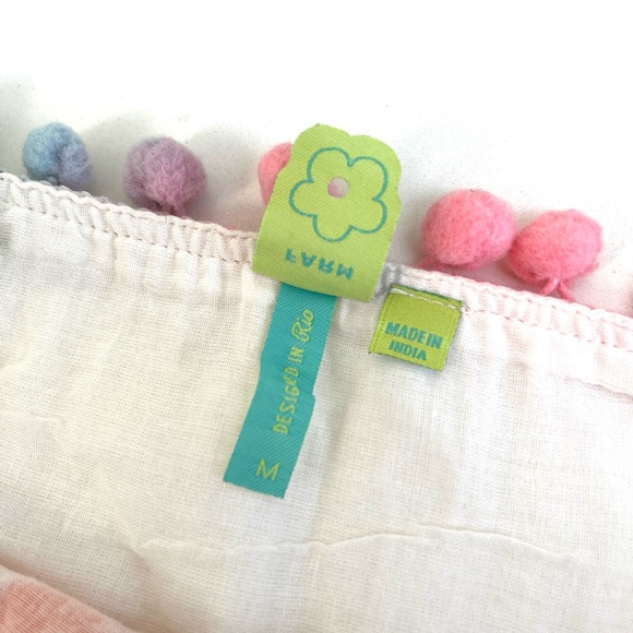 Anthropologie, Farm Rio maxi dress Havana floral, Pom-pom trim 100% cotton. Sz M - Picture 12 of 14